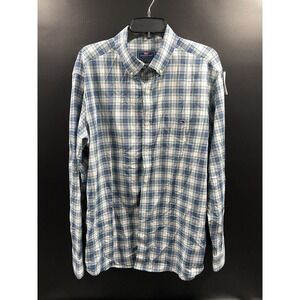 Vineyard‎ Vines Performance Classic Fit Tucker Shirt XL Blue Plaid Long Sleeve